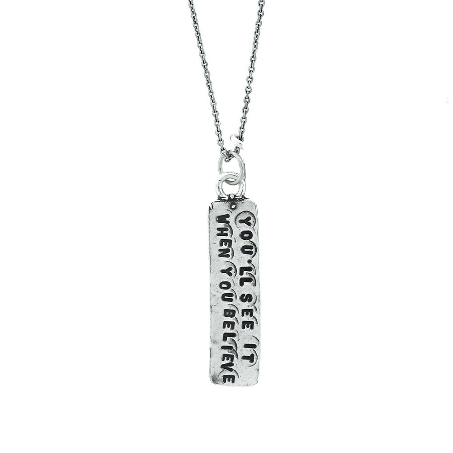 hand stamped inspirational necklace