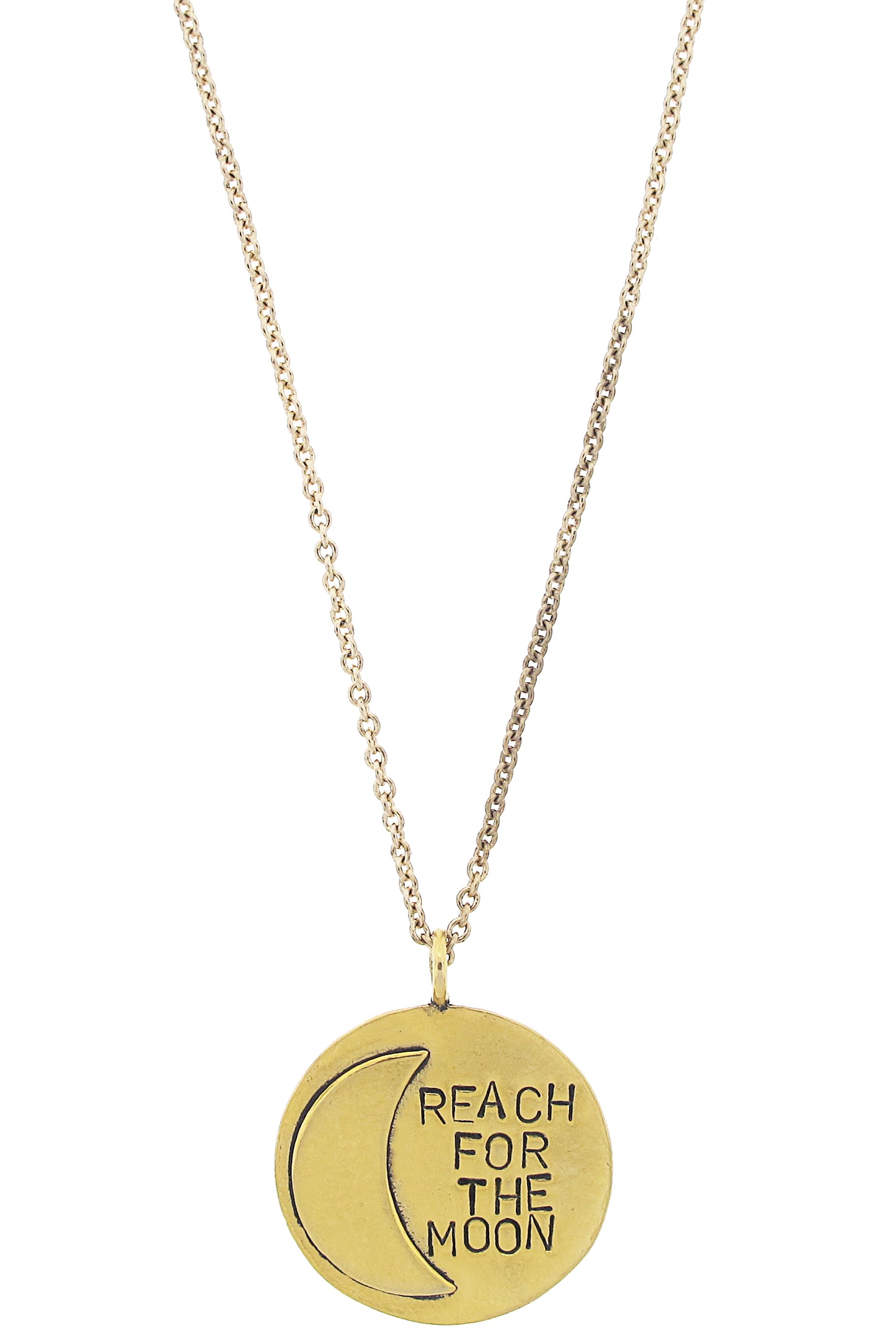 Reach For The Moon Hand Stamped Necklace