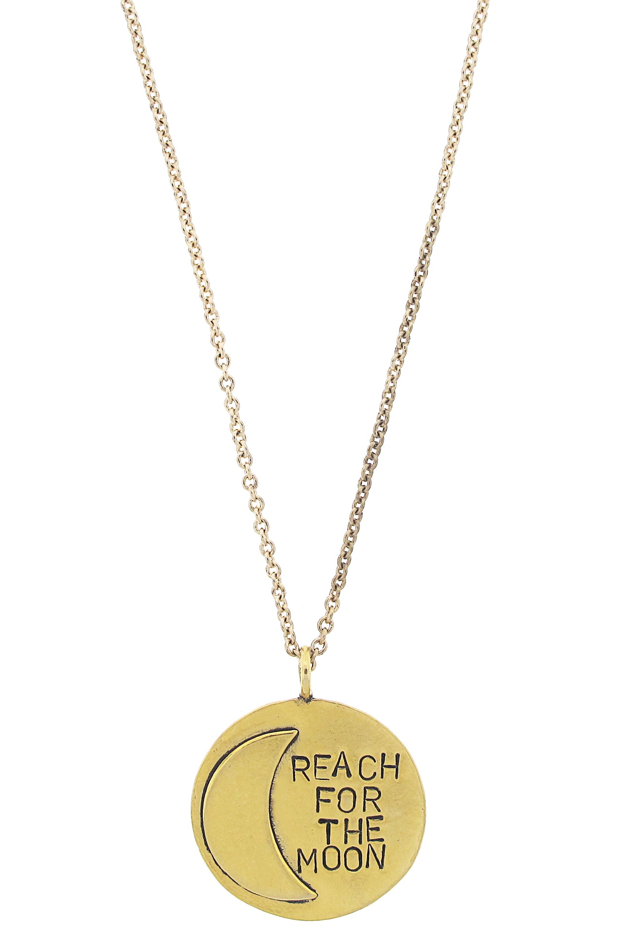 Reach For The Moon Hand Stamped Necklace