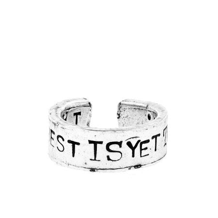 The Best Is Yet To Come/I Am Waiting Hand Stamped Ring