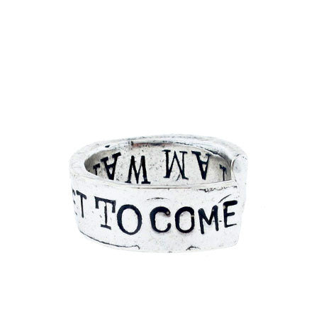 The Best Is Yet To Come/I Am Waiting Hand Stamped Ring