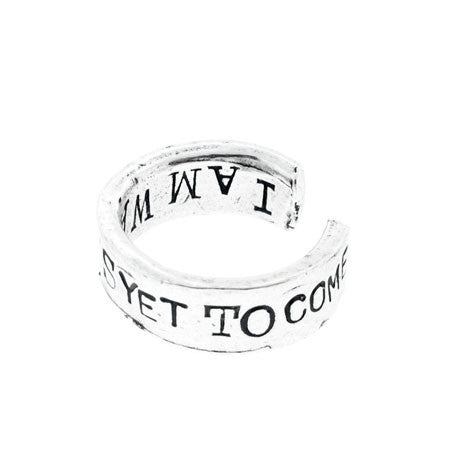 The Best Is Yet To Come/I Am Waiting Hand Stamped Ring