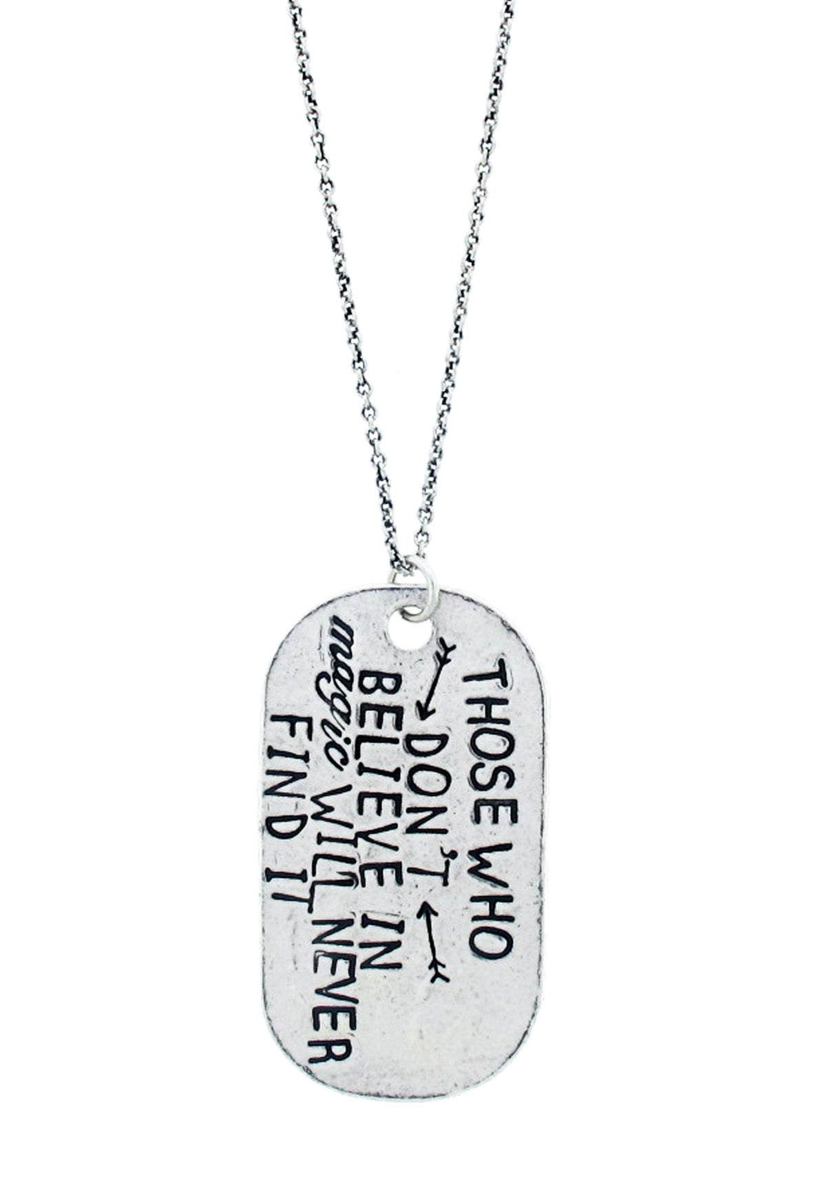 Believe in the Unbelievable Dog Tag Hand Stamped Necklace