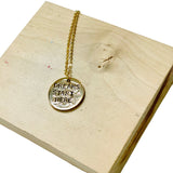 Dreams Start Here Hand Stamped Motivational Coin Necklace