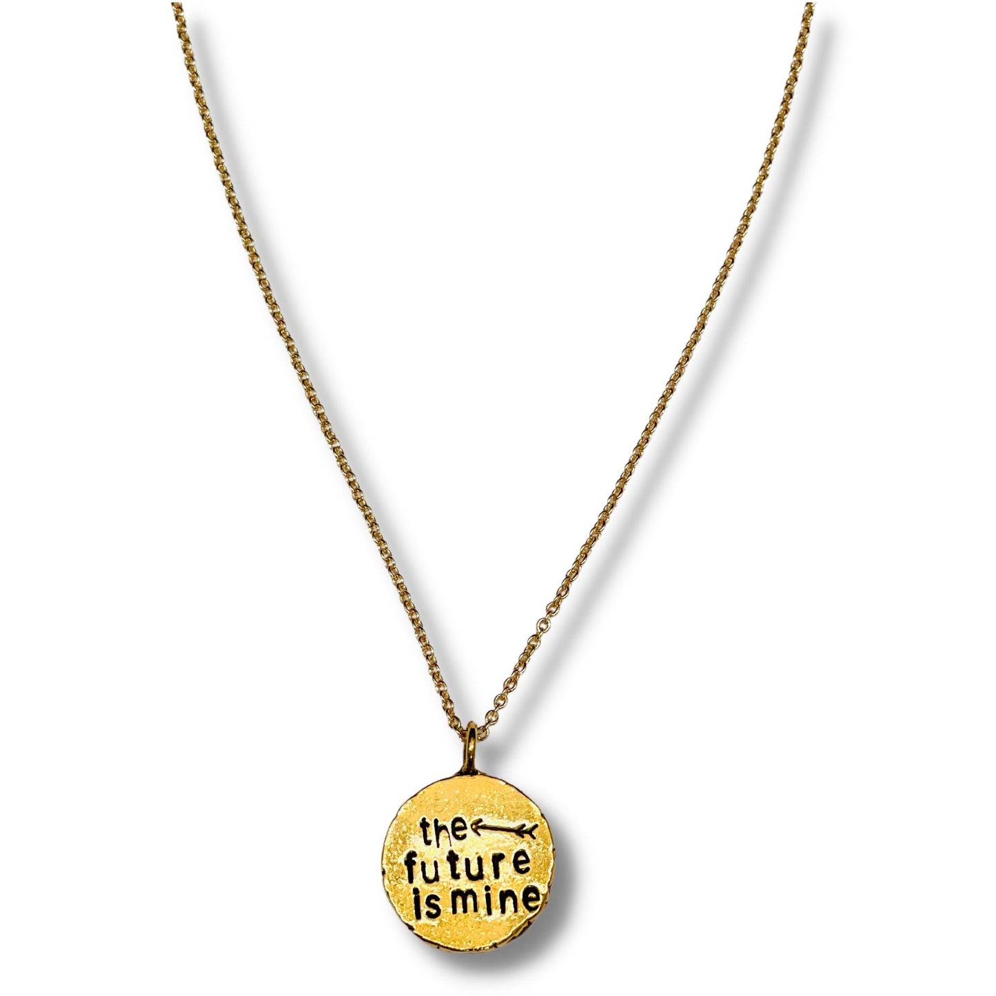 The Future Is Mine Hand Stamped Pendant Necklace