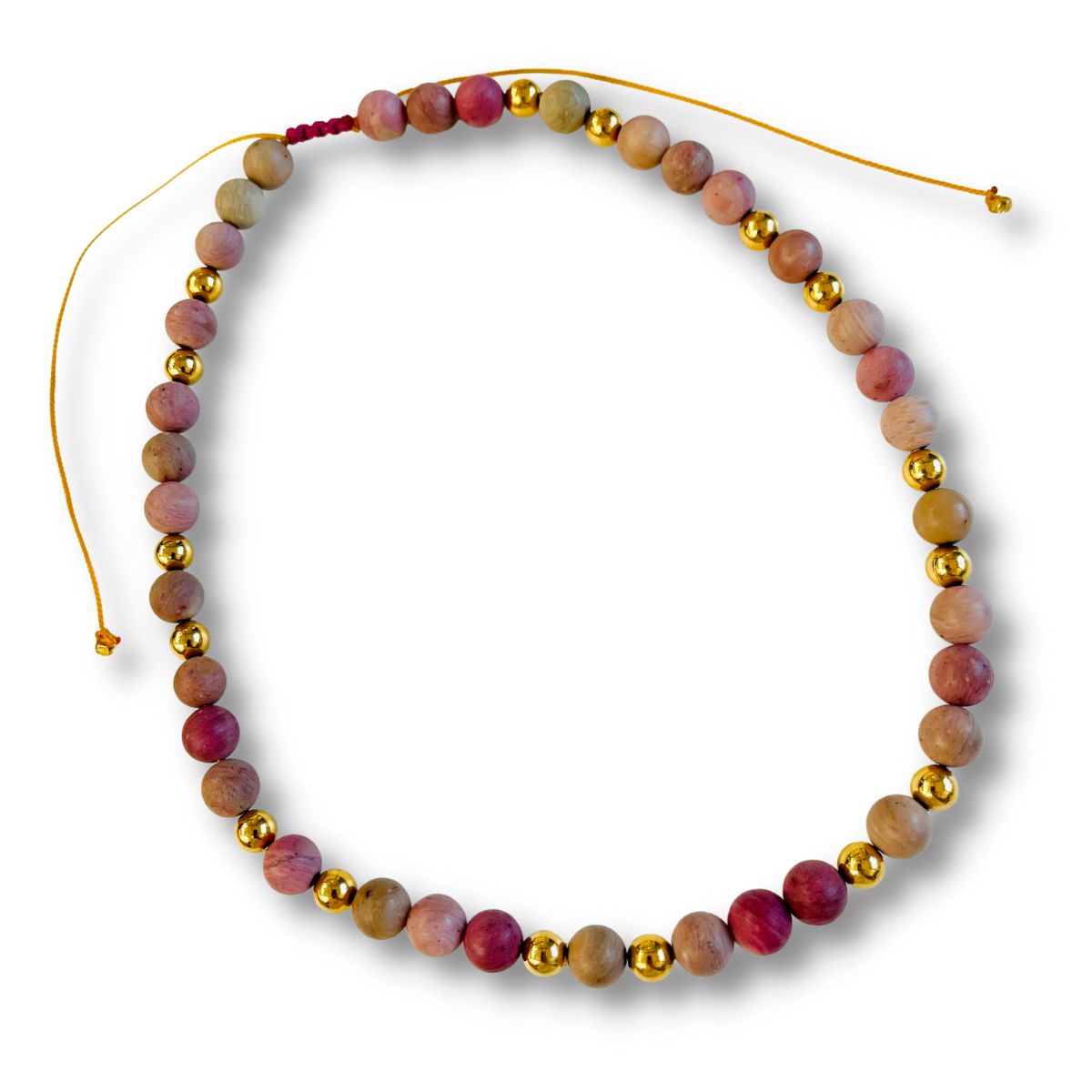 Matte Jasper with Gold Balls Necklace