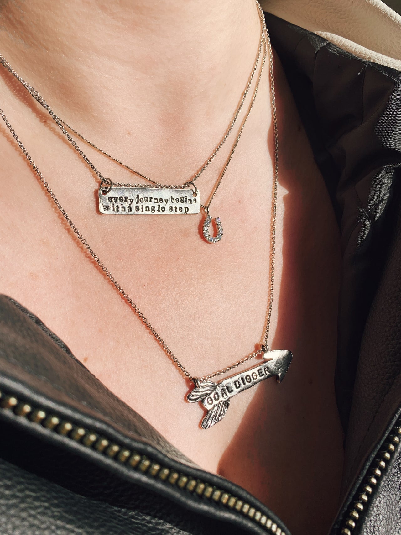 Every Journey Begins With a Single Step Motivational Stamped Necklace