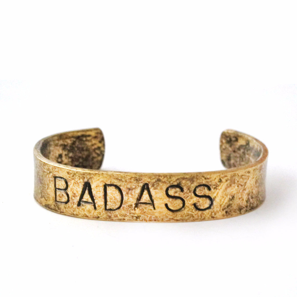 Badass Hand Stamped Cuff Bracelet