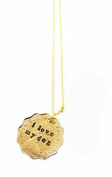 I Love My Dog Hand Stamped Necklace