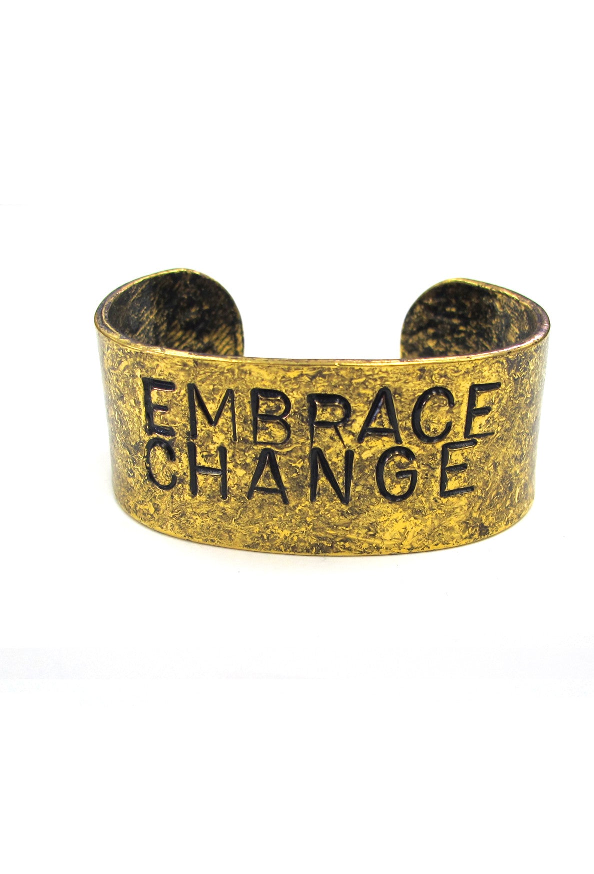 Inspirational Embrace Change Hand Stamped Cuff Bracelet