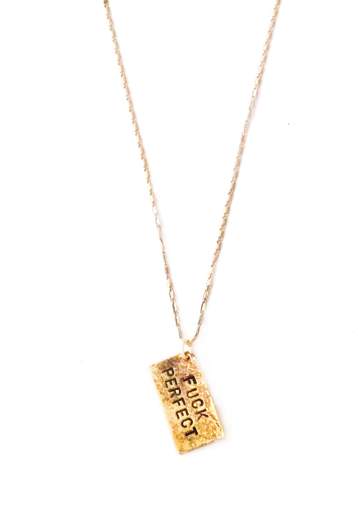 Fu*k Perfect Hand Stamped Necklace