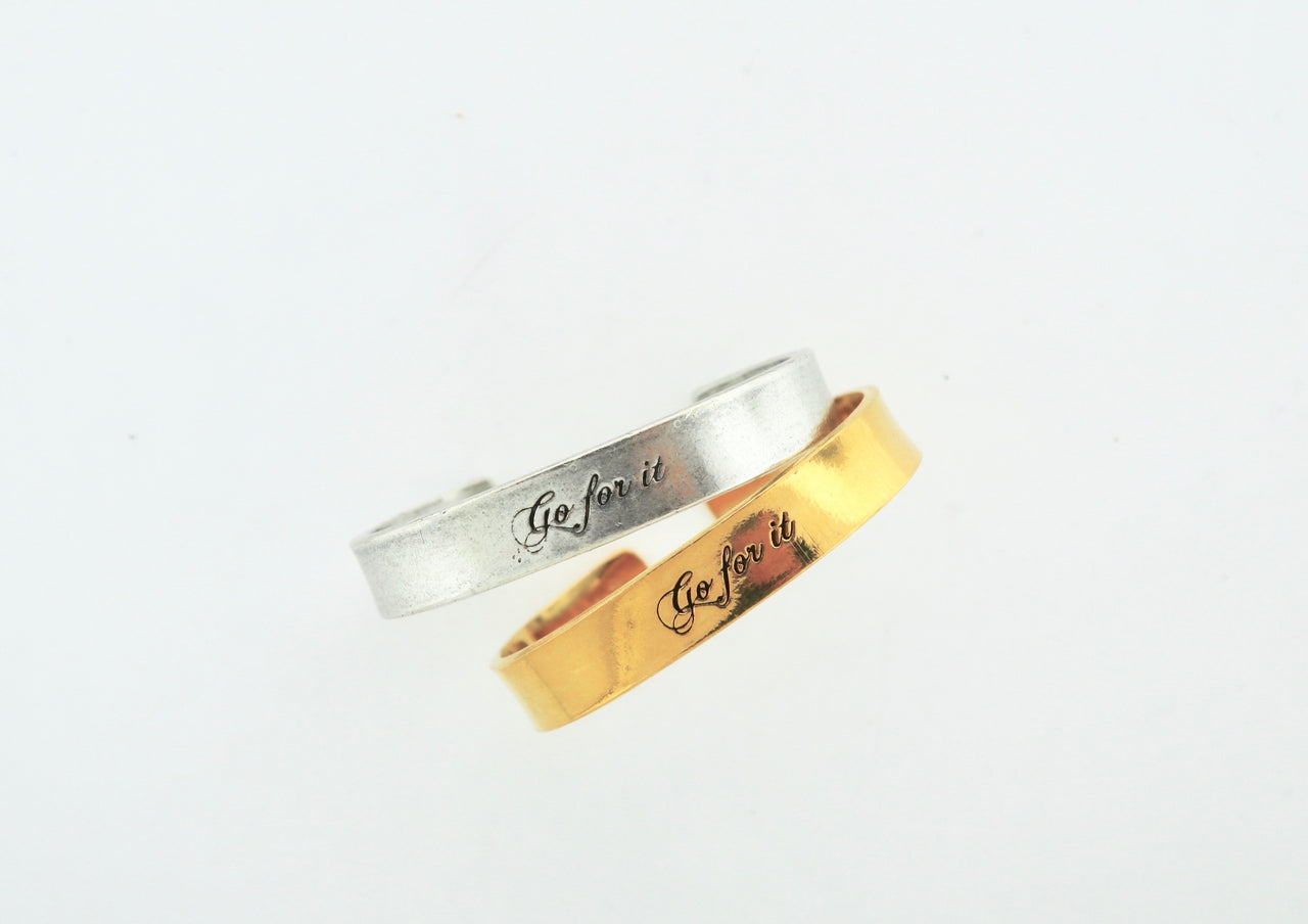 Go For It Cuff Hand Stamped Cuff Bracelet