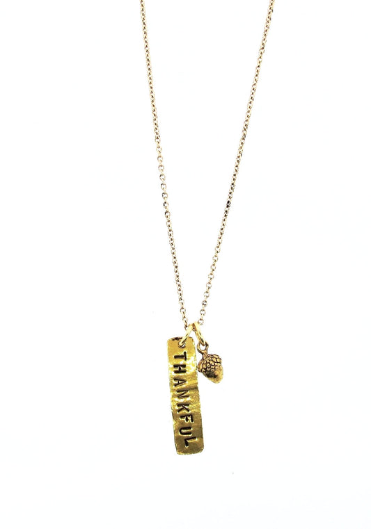 Thankful Stamped Necklace