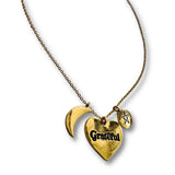 Grateful Heart Necklace with Moon and Stars