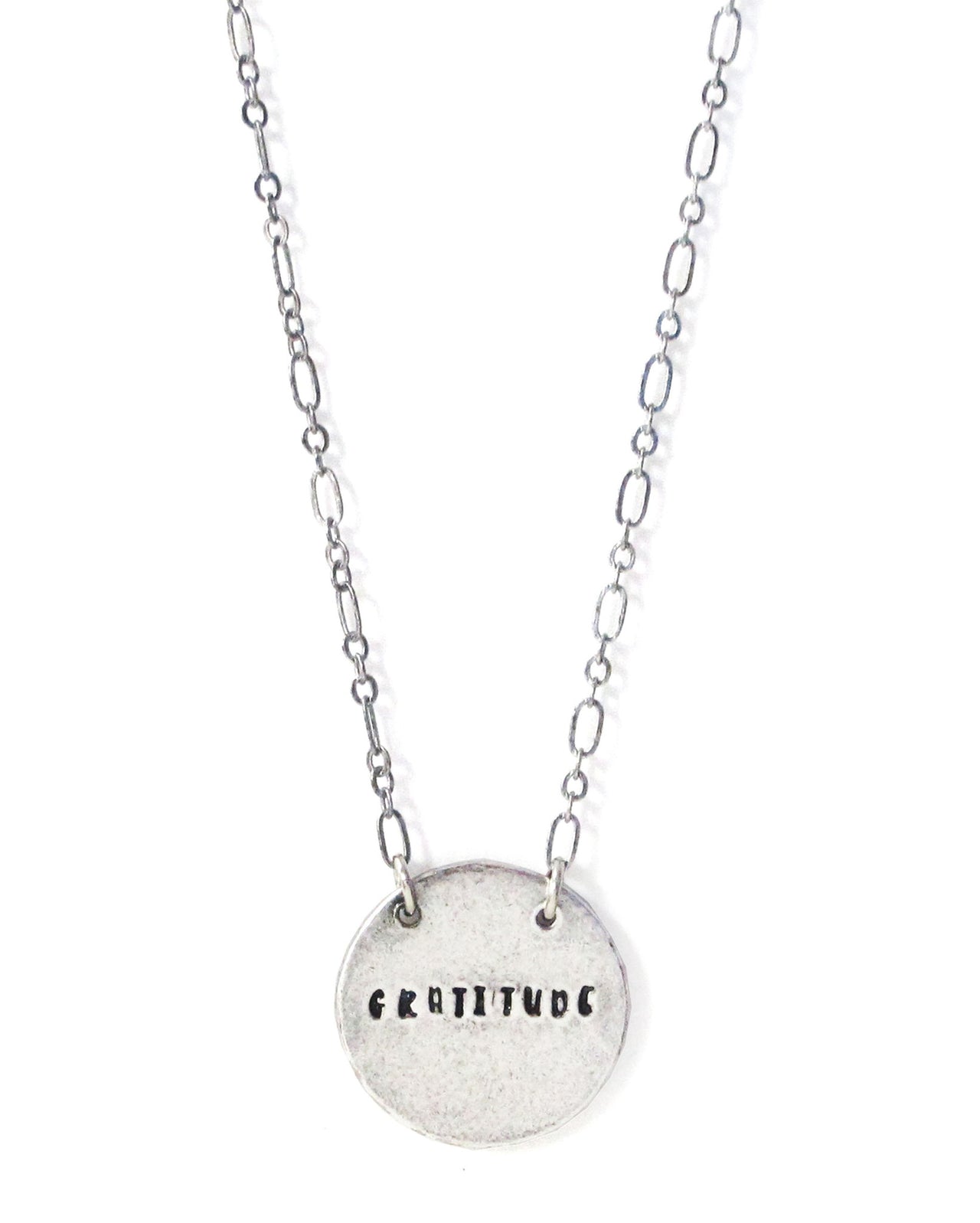 Gratitude Hand Stamped Necklace