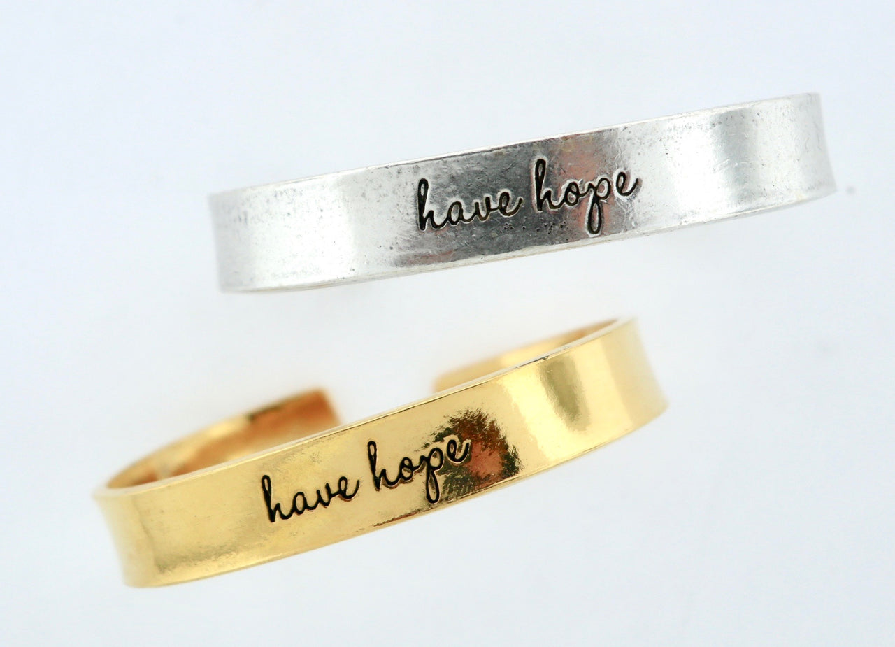 Have Hope Hand Stamped Cuff Bracelet