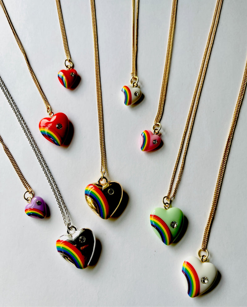 Mini Vintage Rainbow Hearts