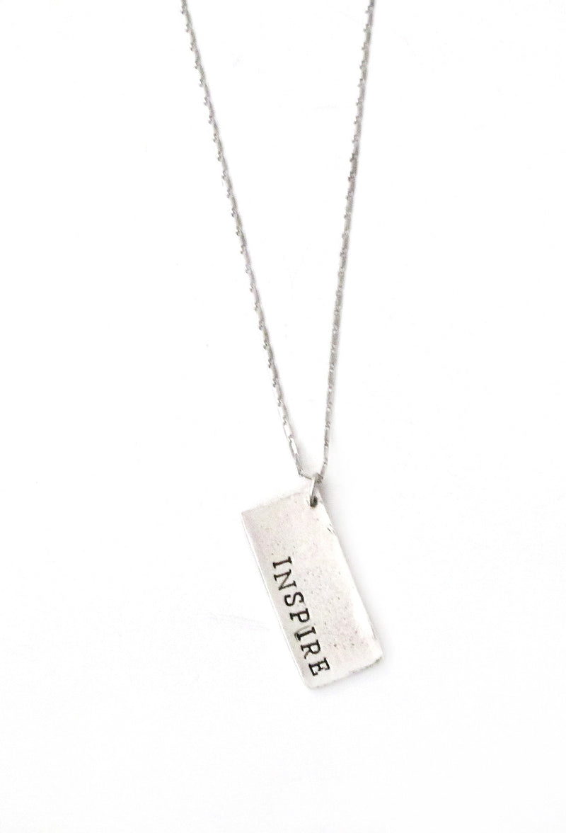Inspire Hand Stamped Inspirational Necklace