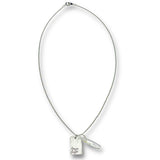 Love Life Rectangle Hand Stamped Crystal Necklace
