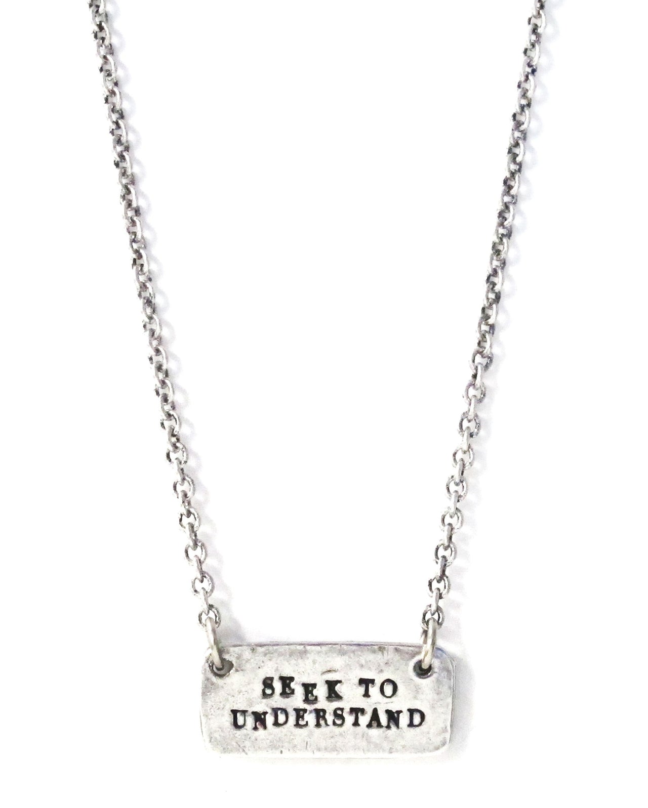 Seek to Understand Hand Stamped Necklace