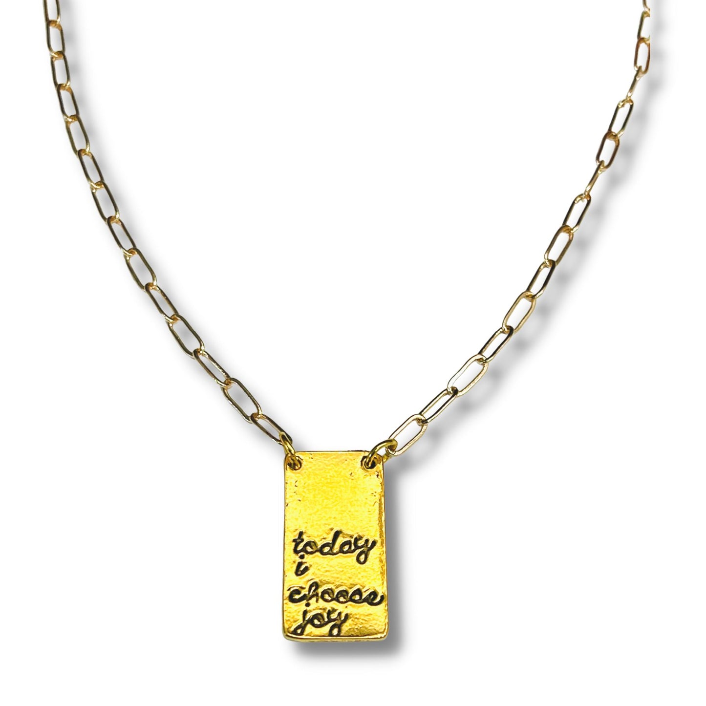 Today I Choose Joy Hand Stamped Necklace