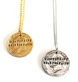 Wish for Hope, Hope For Faith Hand Stamped Coin Necklace