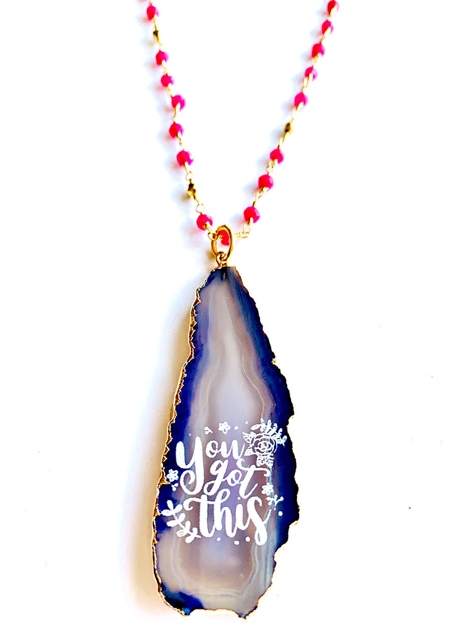 You Got This Agate and Ruby Necklace
