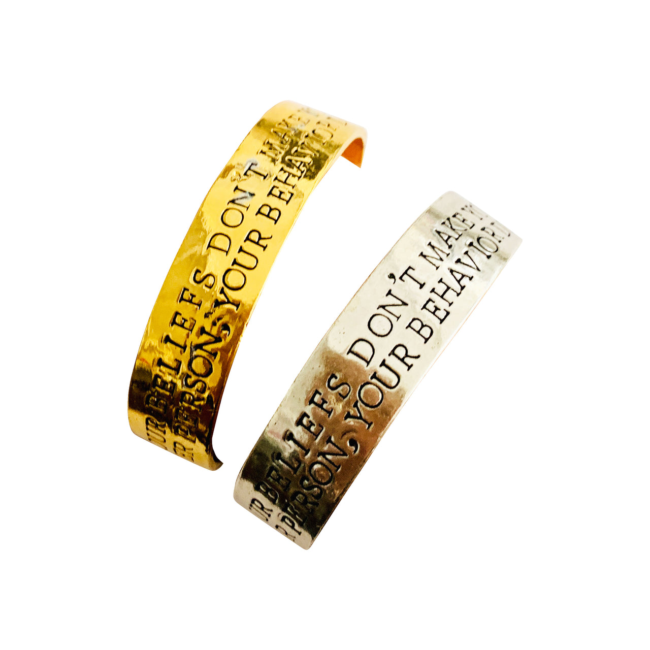 Your Beliefs Hand Stamped Cuff Bracelet